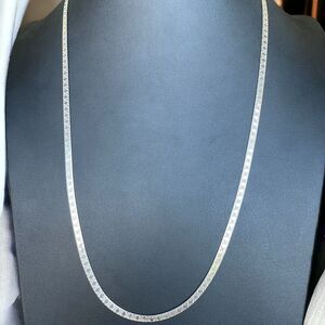 Sterling Silver 925 Milor Italy Herringbone Diamond Cut Necklace 26”L 12.9g